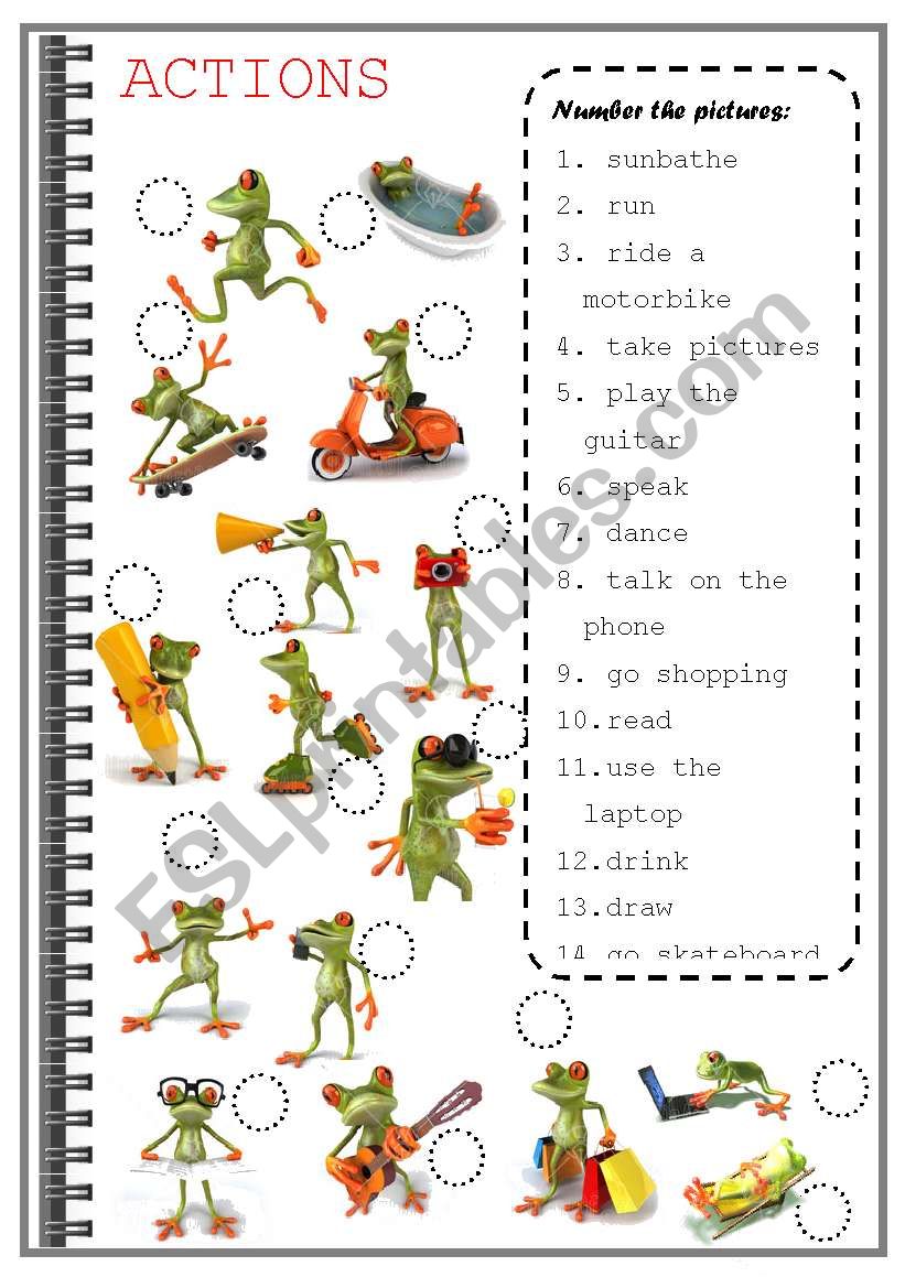 ACTION VERBS worksheet