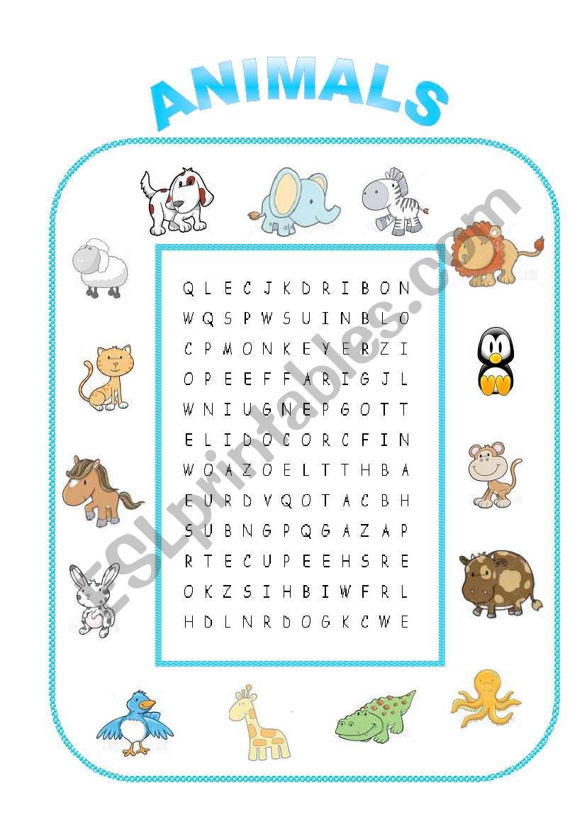 animals worksheet