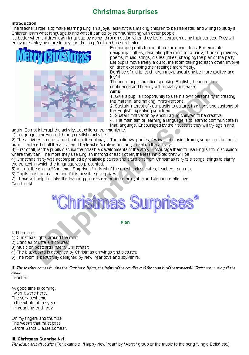 Chrismas Surprises worksheet