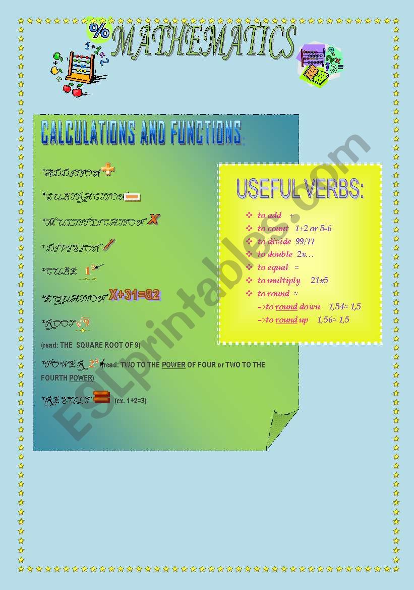 MATHEMATIC worksheet