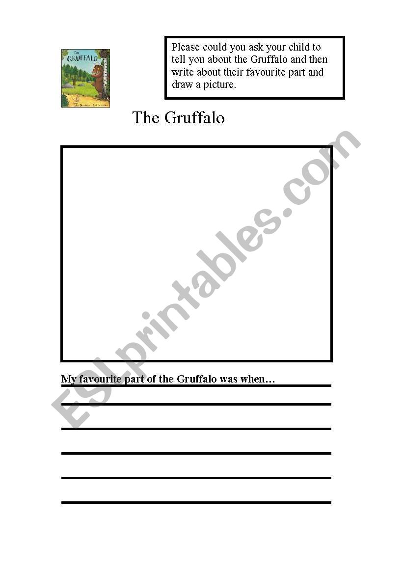 Homework sheet for The Gruffalo