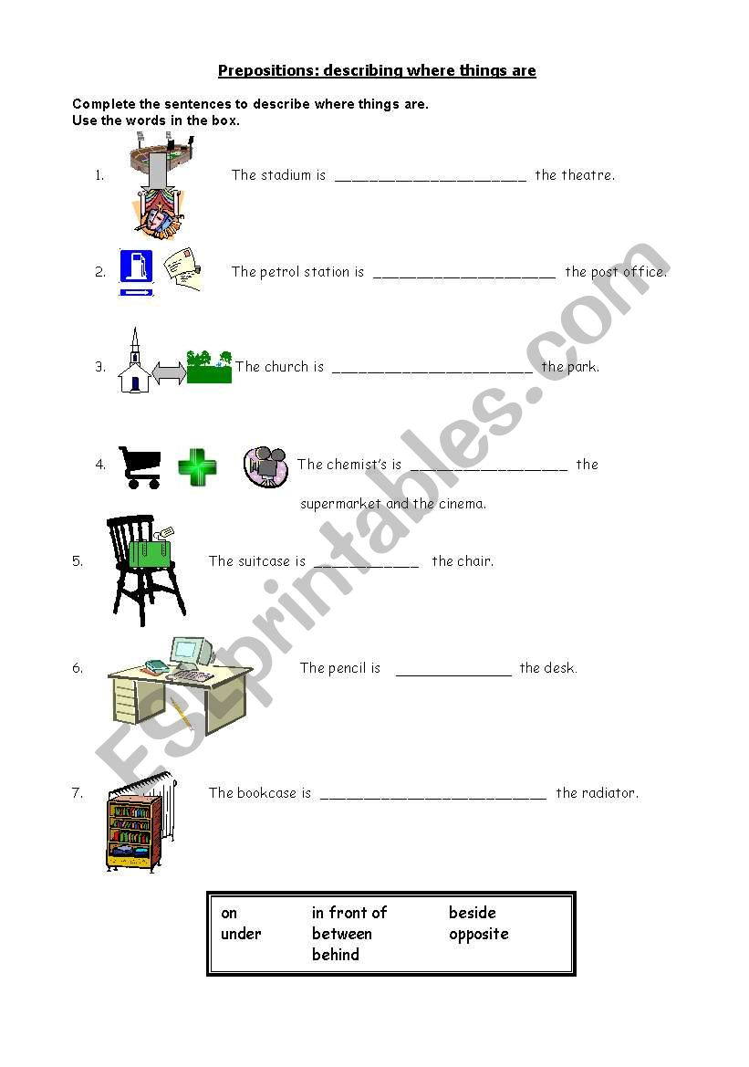 Prepositions worksheet