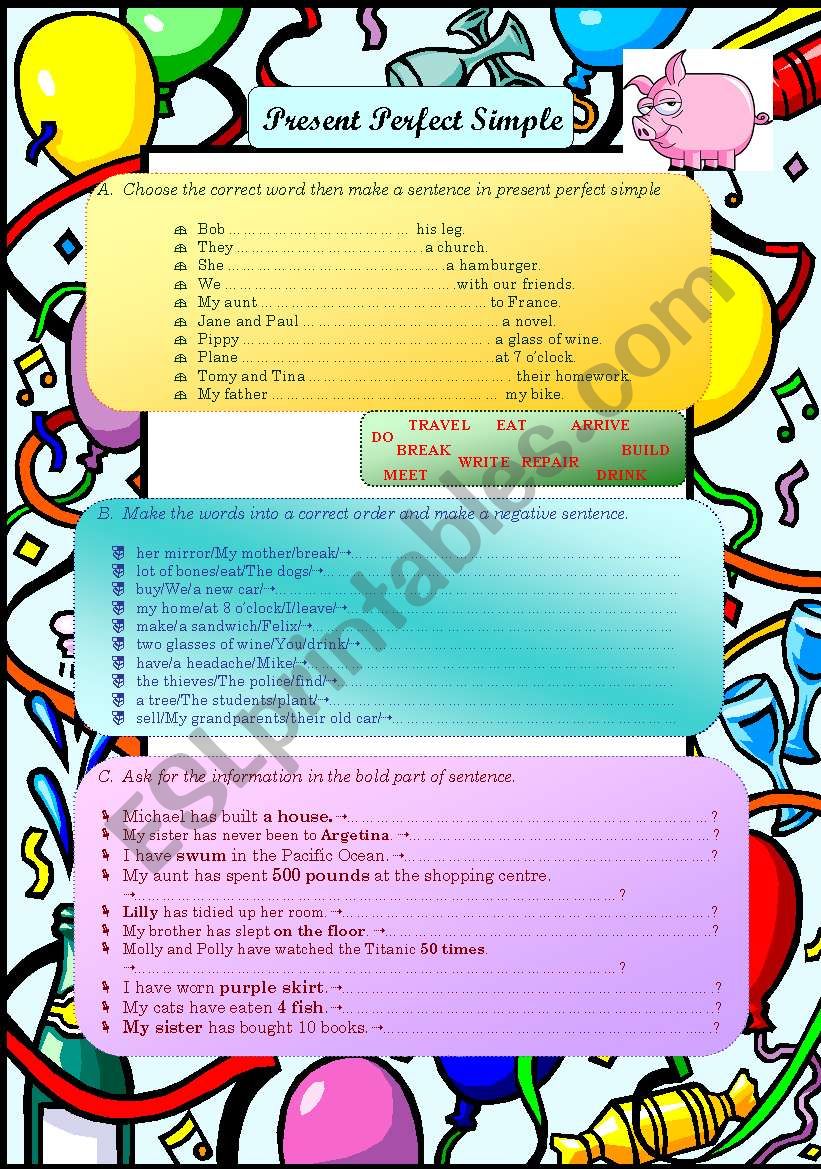 Present Perfect Simple worksheet