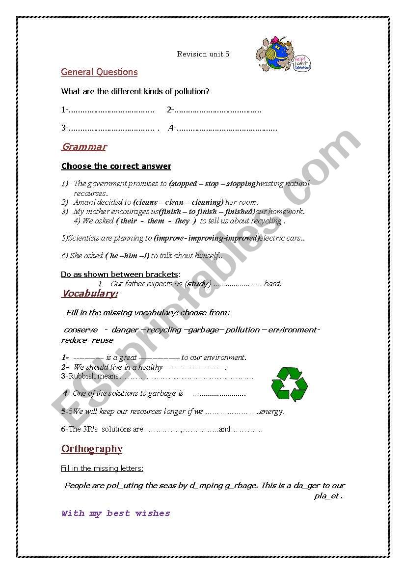 Save our planet(Exercises) worksheet
