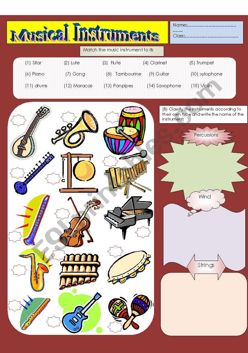 Musical Instruments  worksheet