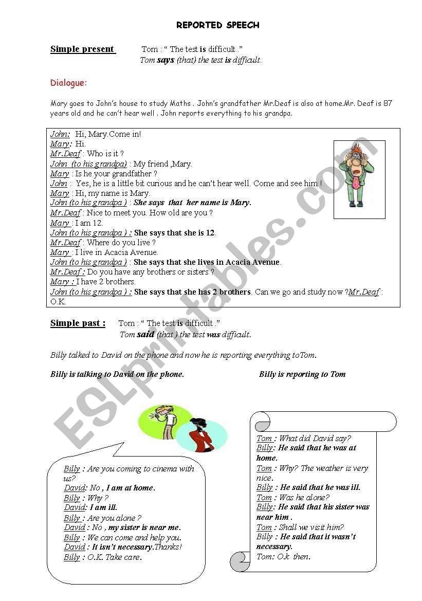 REPORTED SPEECH ( INDIRECT SPEECH )