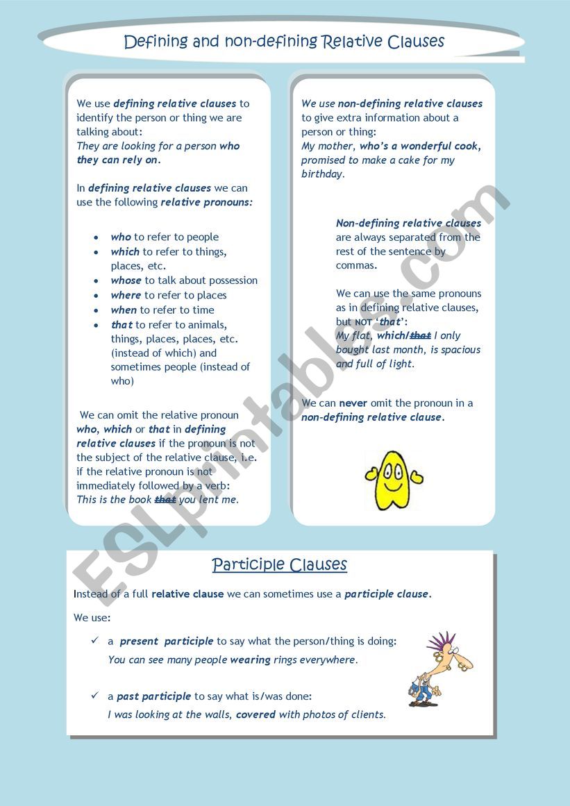 Relative and Participle Clauses