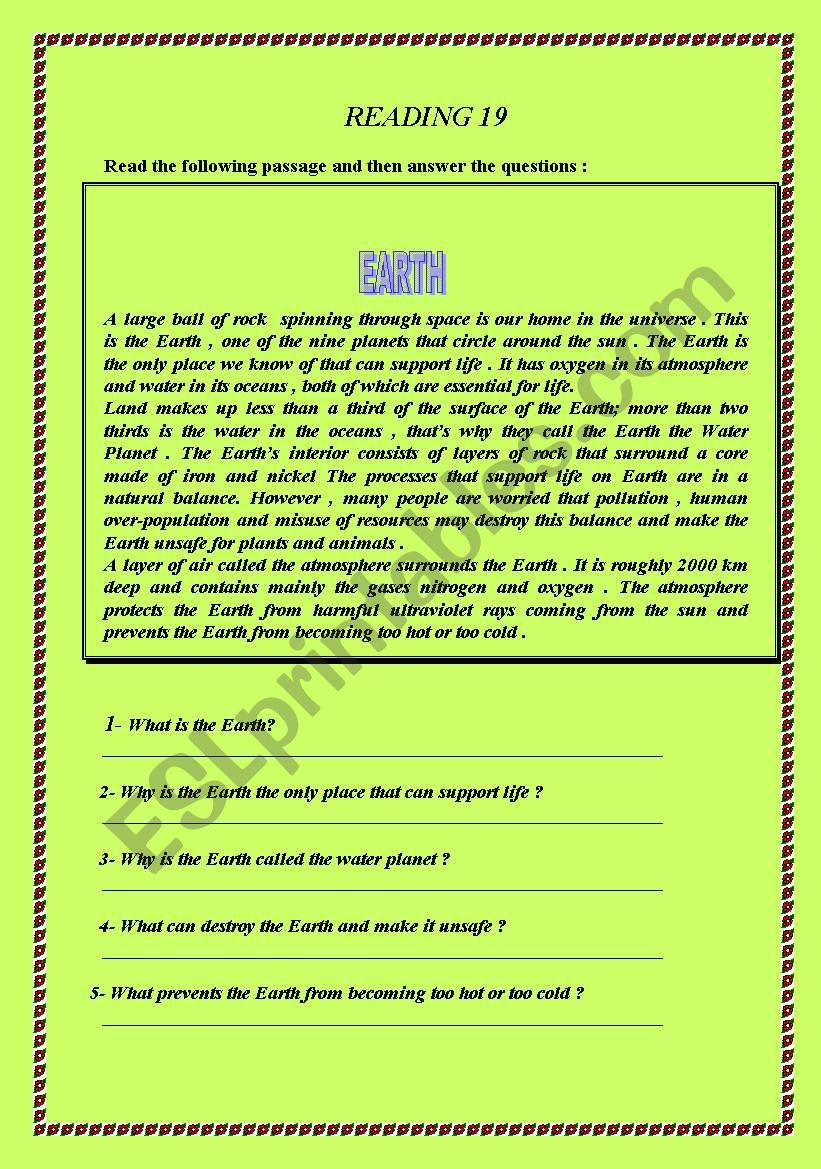 15 reading comprehension worksheets