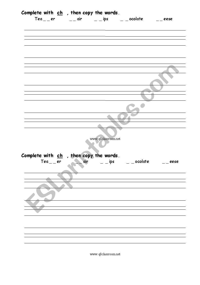 complete worksheet