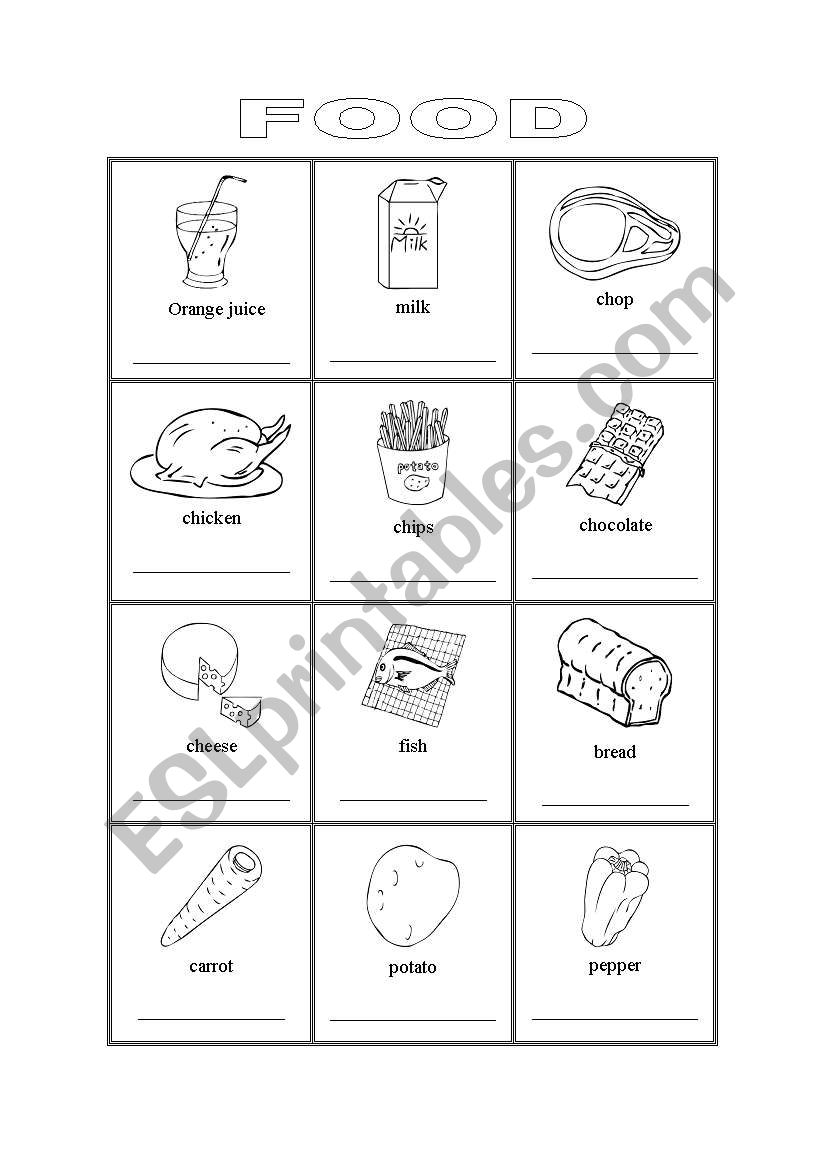 picture dictionary food 1 worksheet