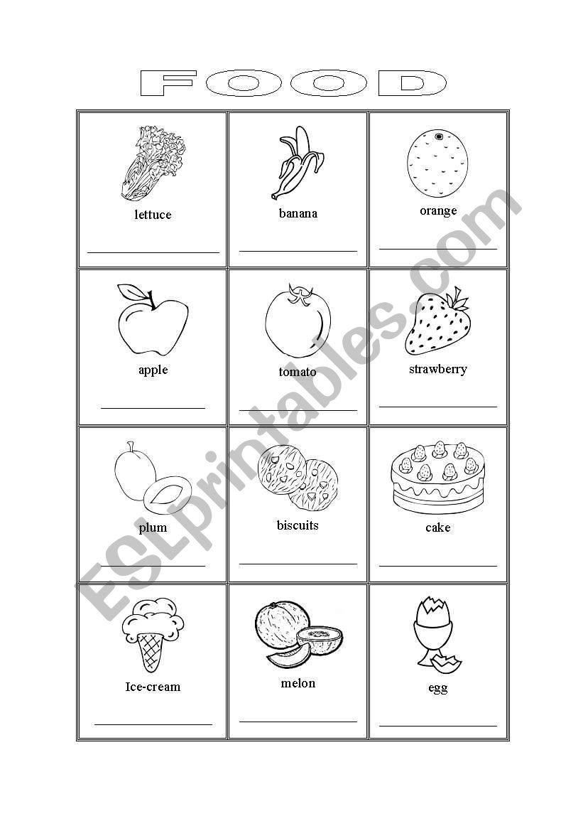 picture dictionary food 2 worksheet