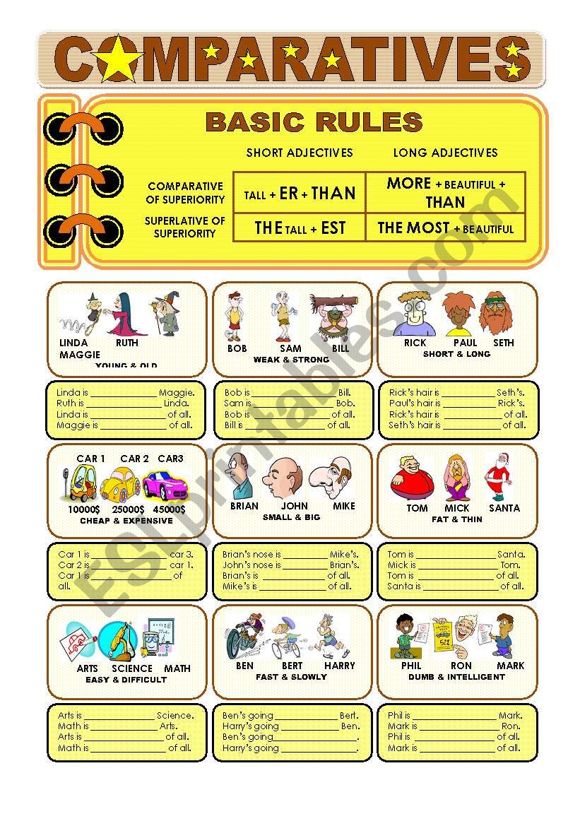 COMPARATIVE & SUPERLATIVE worksheet