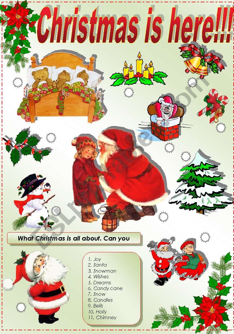 CHRISTMAS IS HERE! worksheet