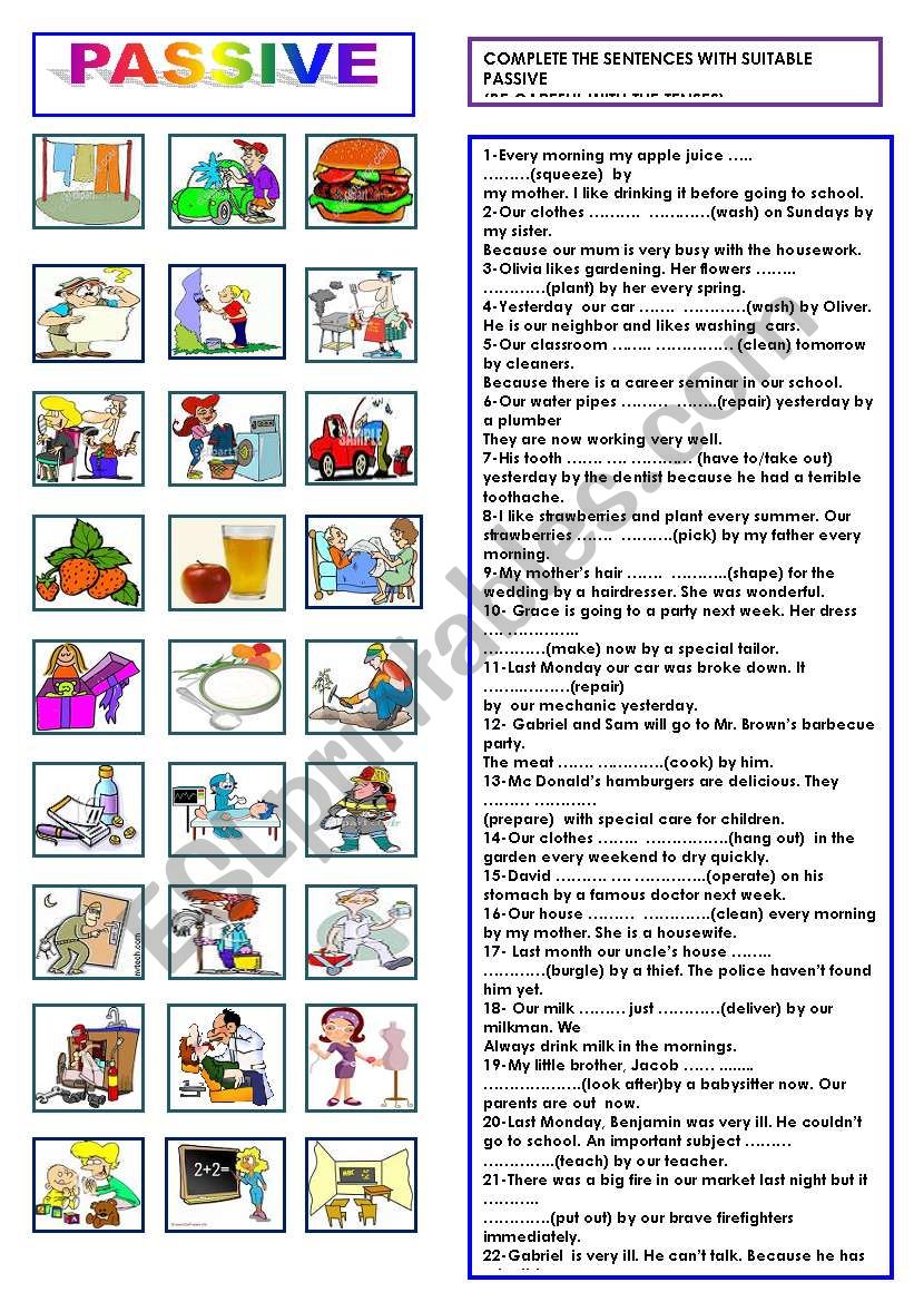 PASSIVE  worksheet