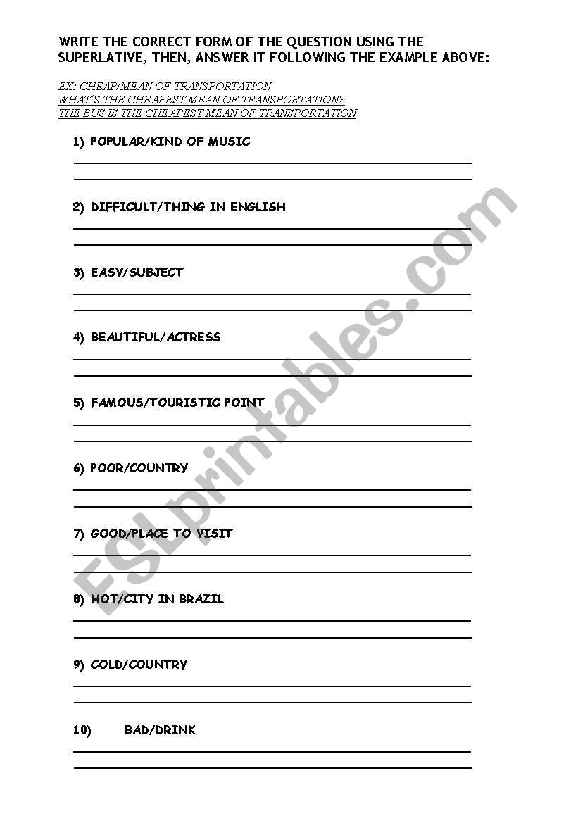 Superlative_questions worksheet