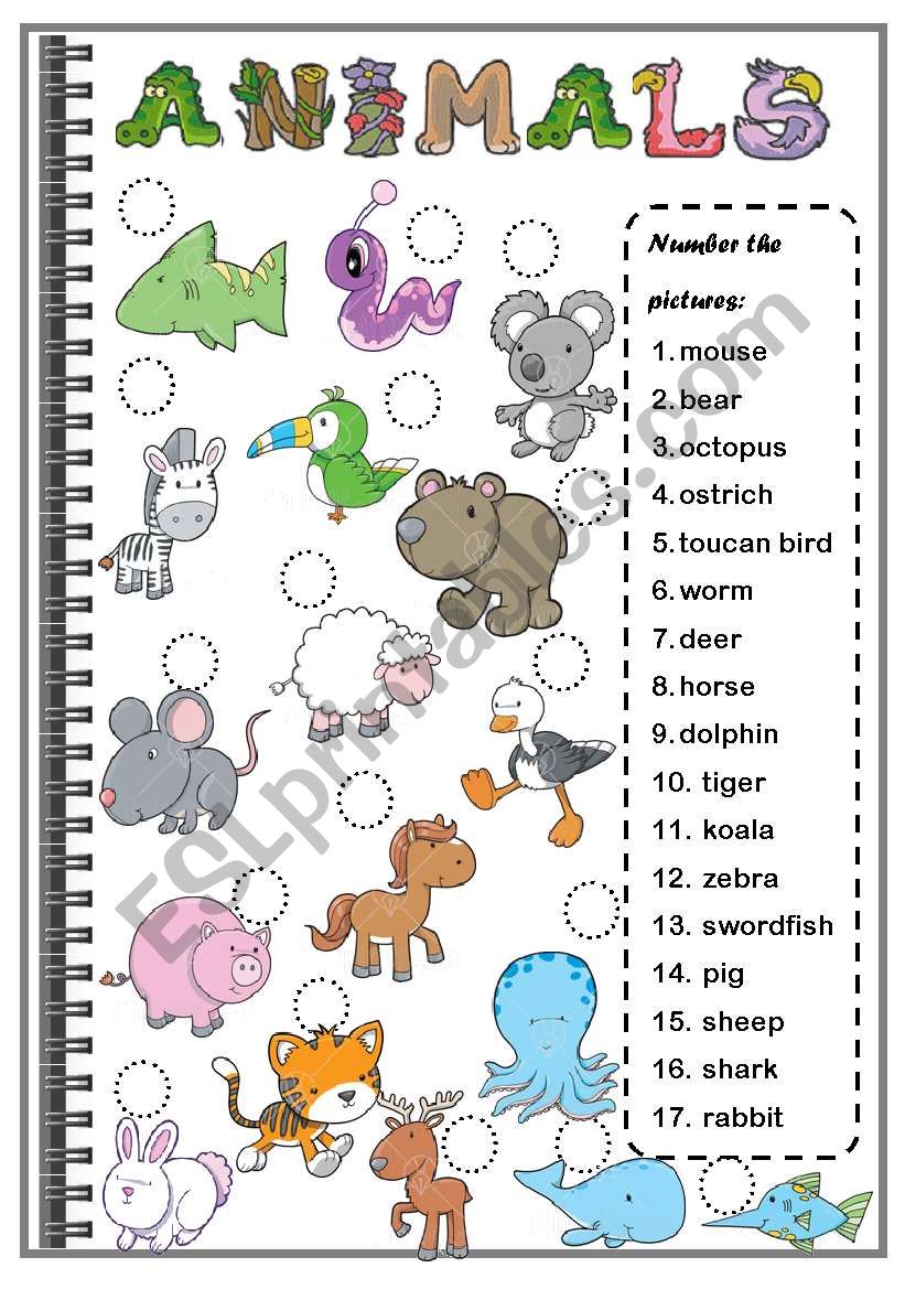 ANIMALS ( set 3) worksheet