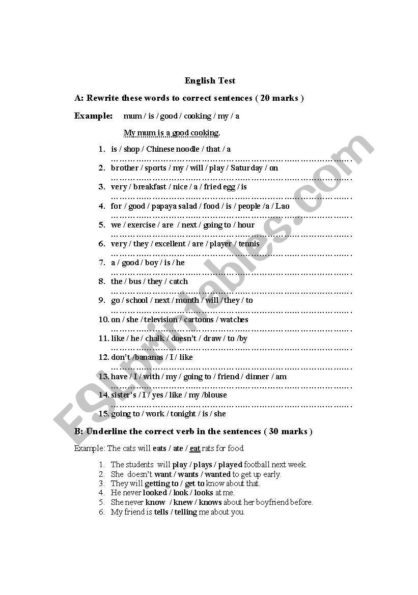 action worksheet