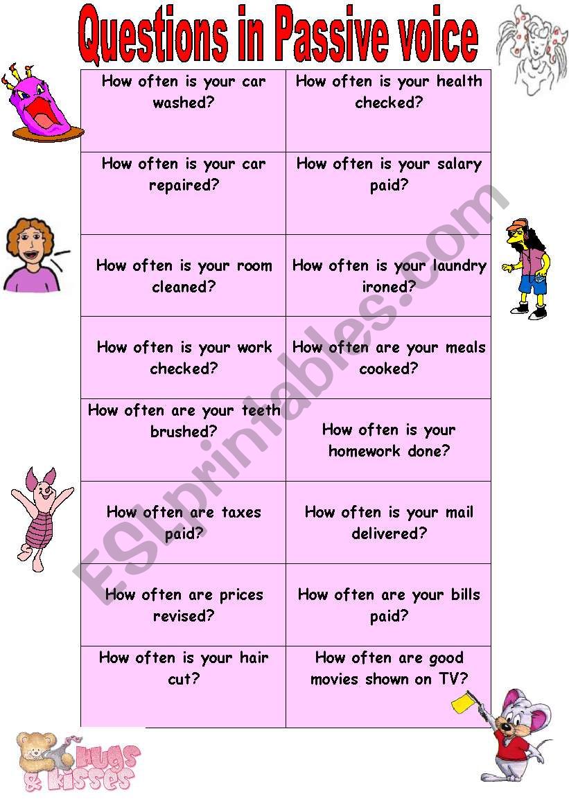 2 pages 32 qustions in Passive Voice (Present Simple)1/5