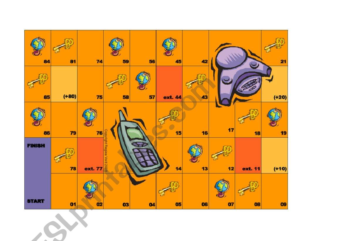 The Ultimate Telephoning Challenge Game Board Part 2 + Rules