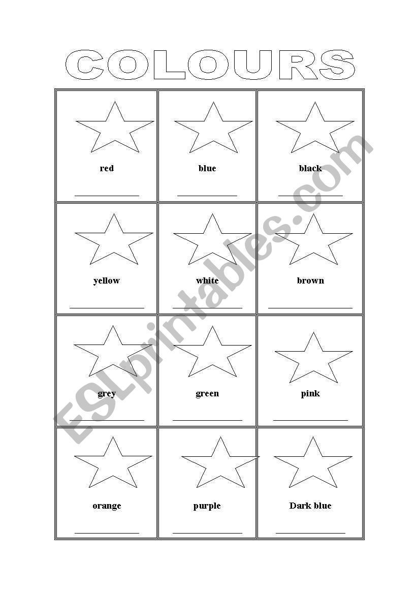 picture dictionary colours worksheet
