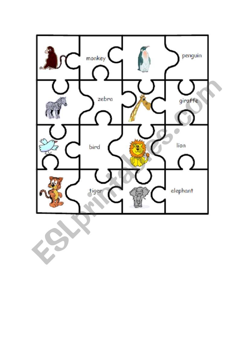 animal puzzle worksheet