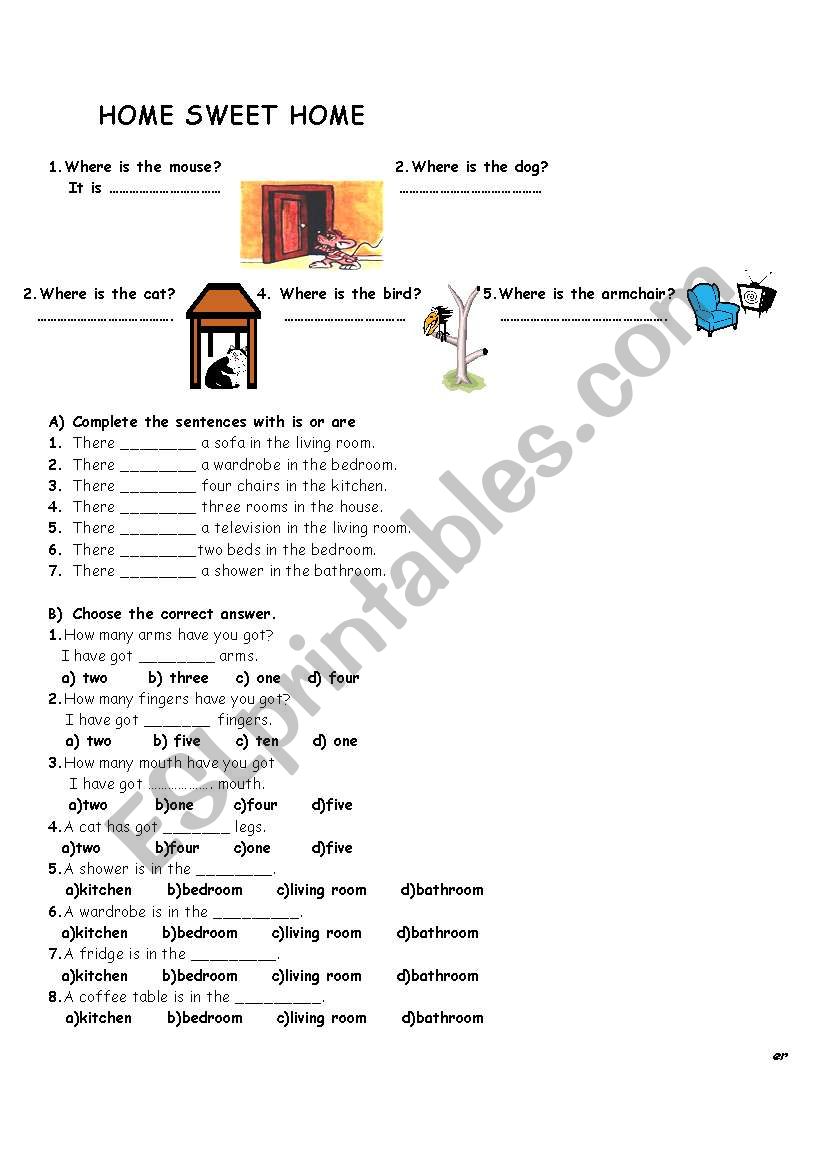 HOME SWEET HOME worksheet