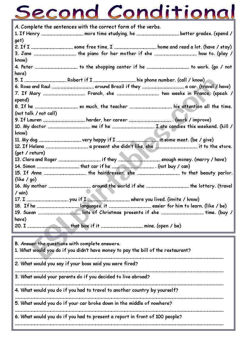 Second Conditional worksheet