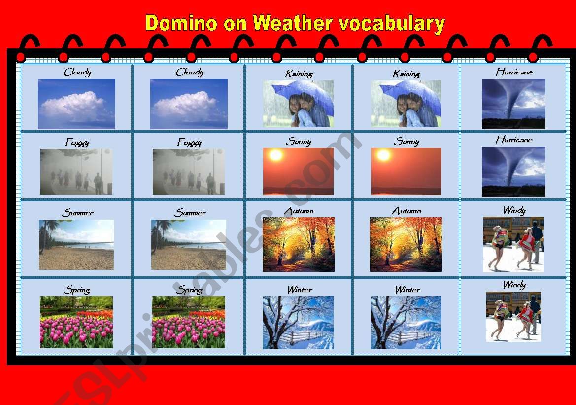 Weather domino worksheet