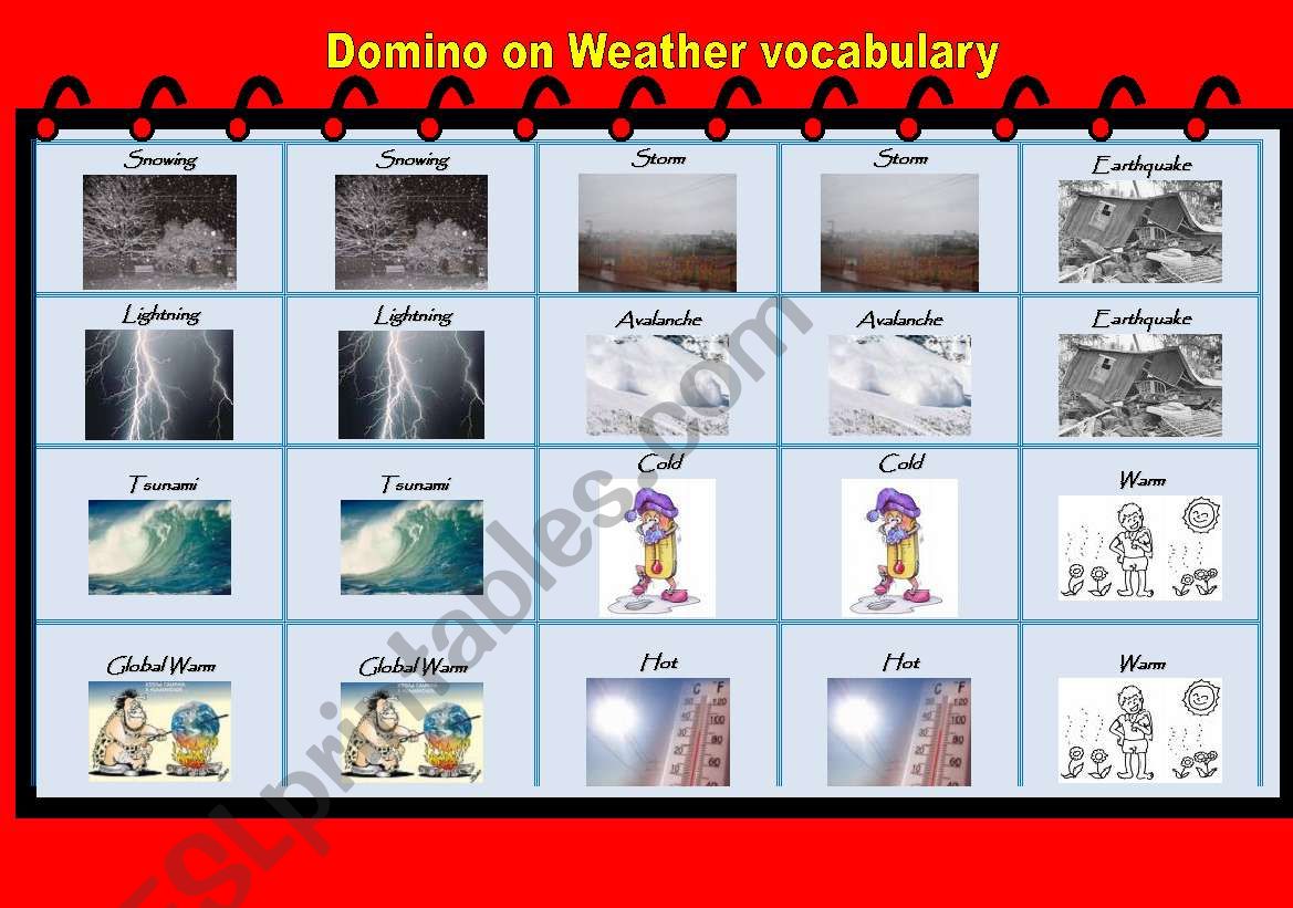 Weather domino worksheet