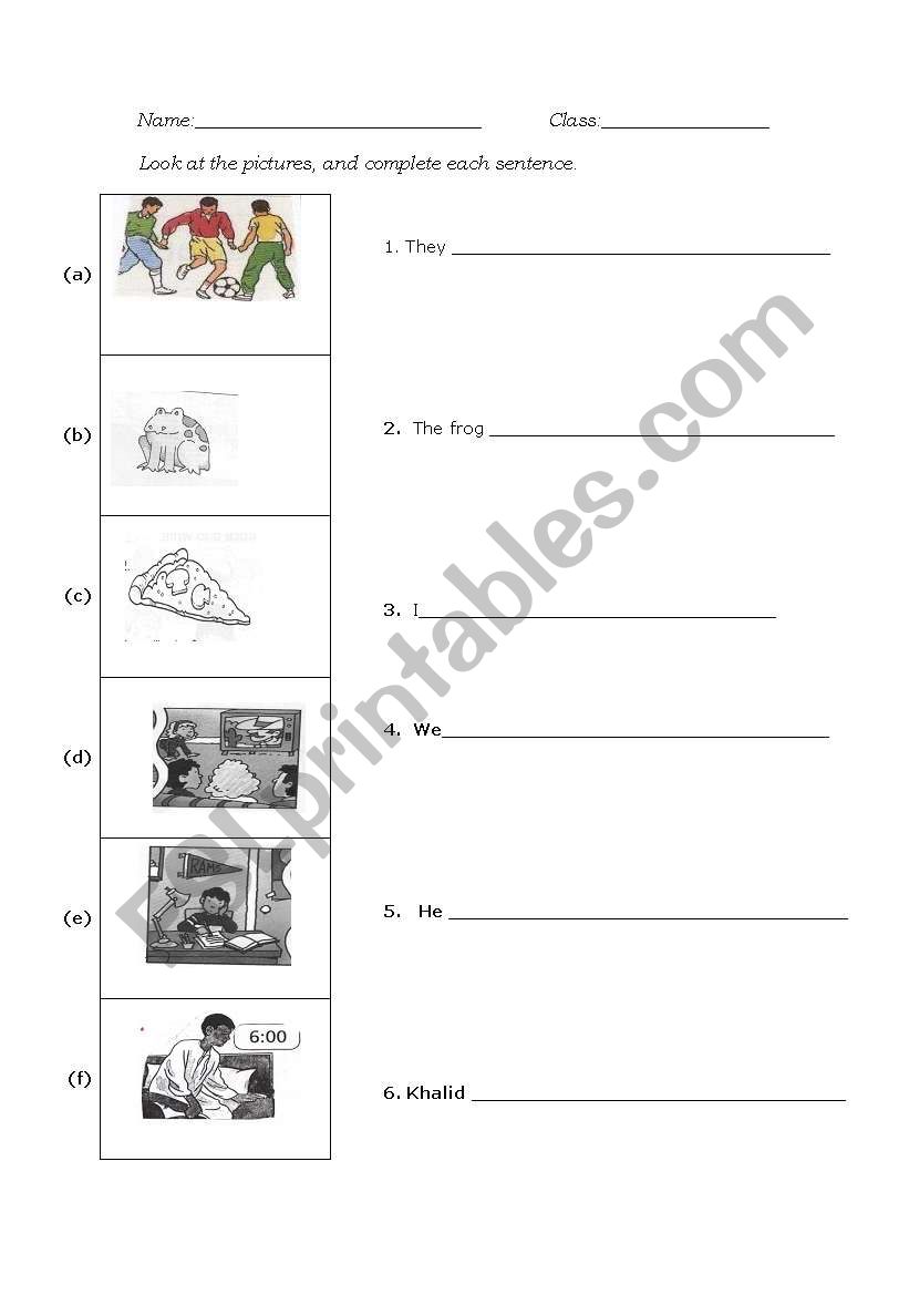 write sentences 3 worksheet