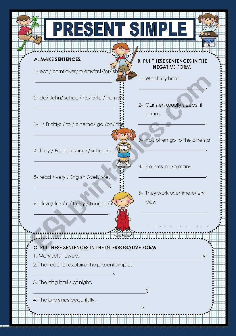 PRESENT SIMPLE - PRACTICE worksheet