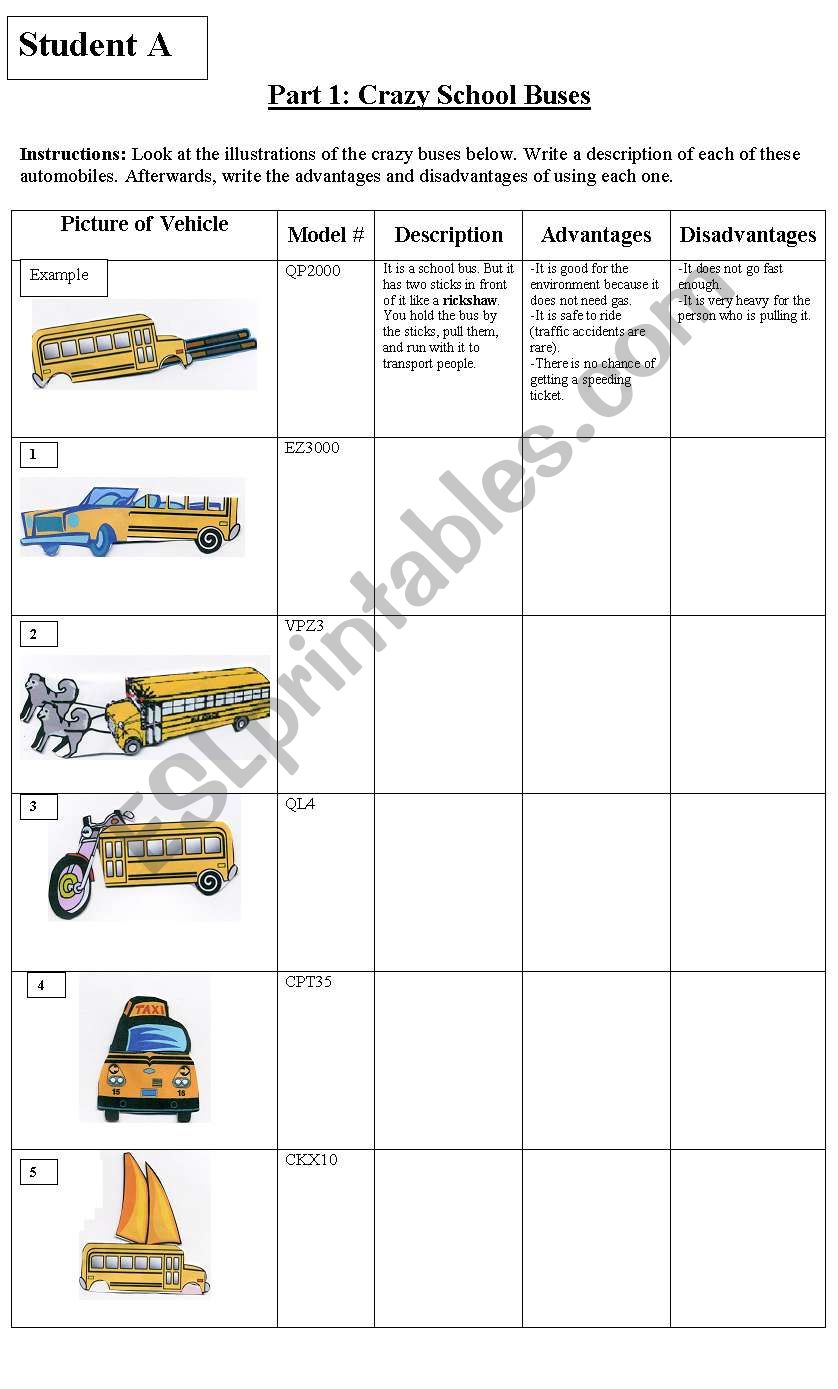 Crazy School Buses Info-Gap - Student A (Part 1 of 2)
