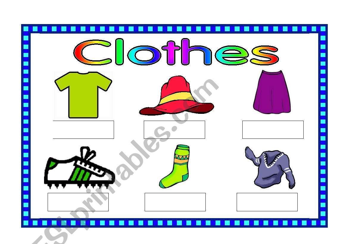 Clothes matching game worksheet