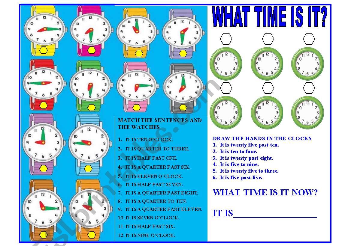 WHAT TIME IS IT? worksheet