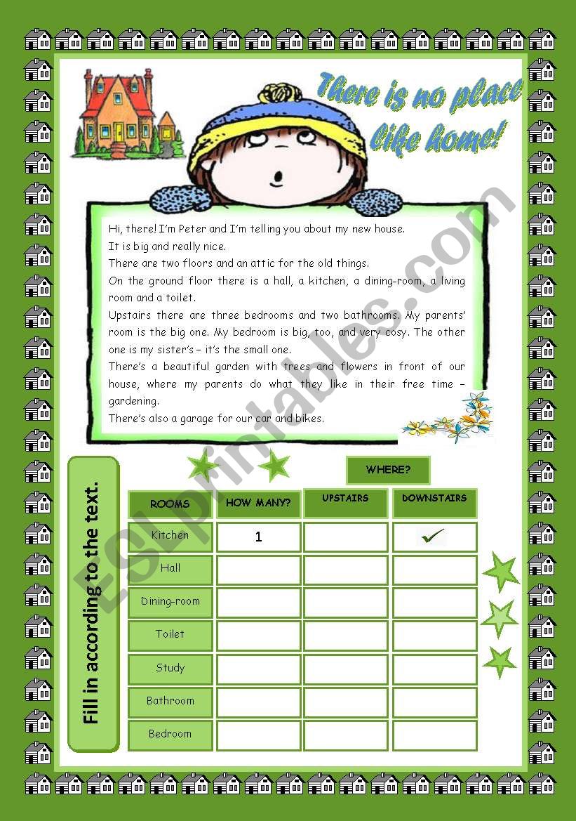 THERES NO PLACE LIKE HOME! worksheet