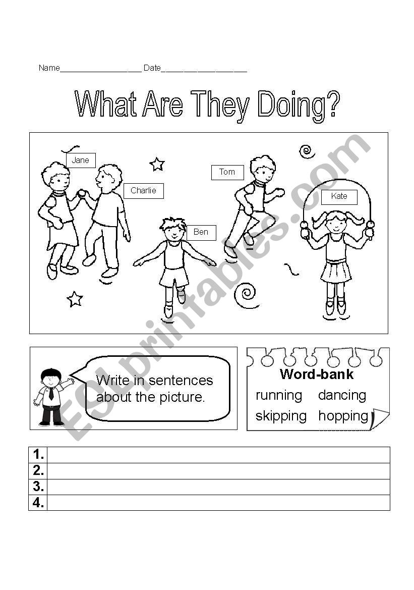 Present Continuous ws worksheet