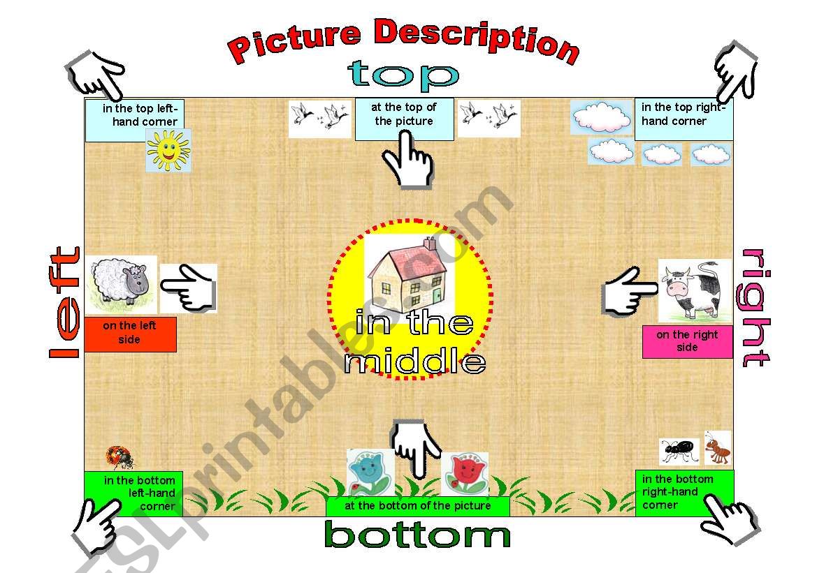 Picture description useful phrases (Editable) - ESL worksheet by izulia