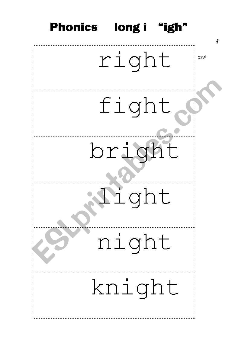 Phonics Long i  