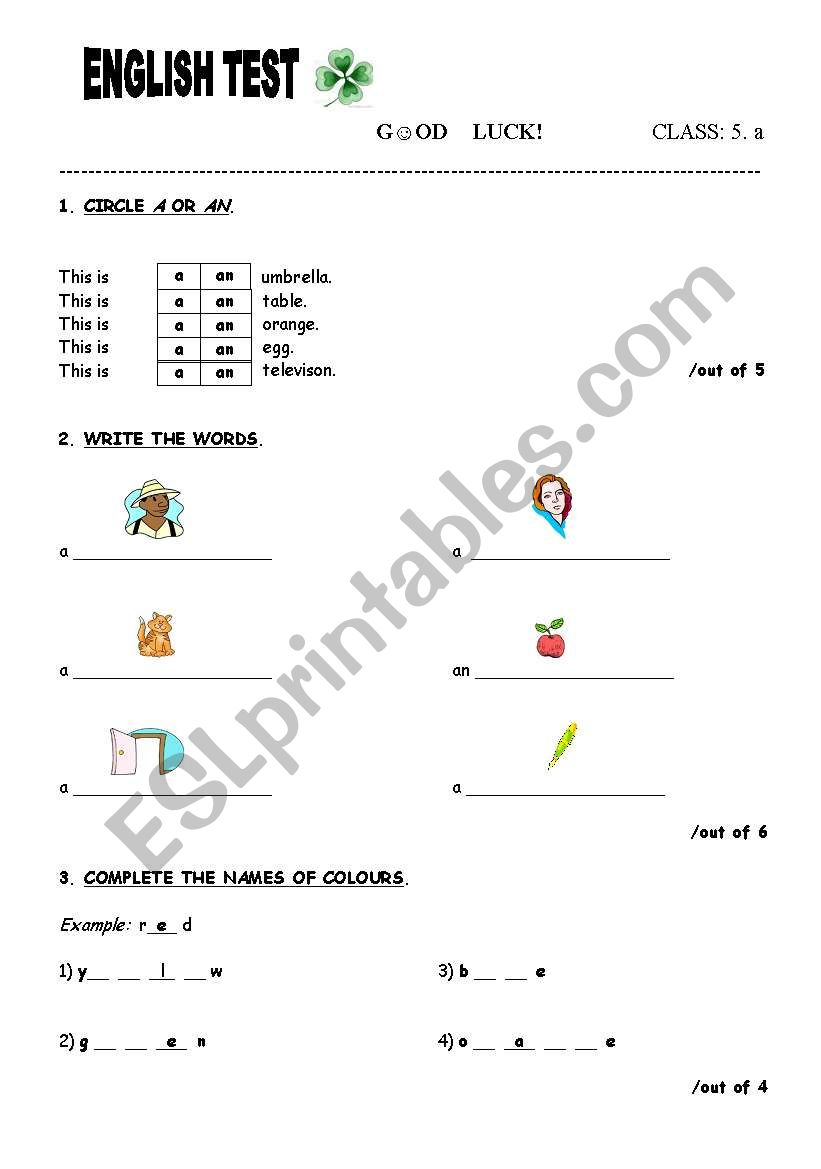 Test worksheet