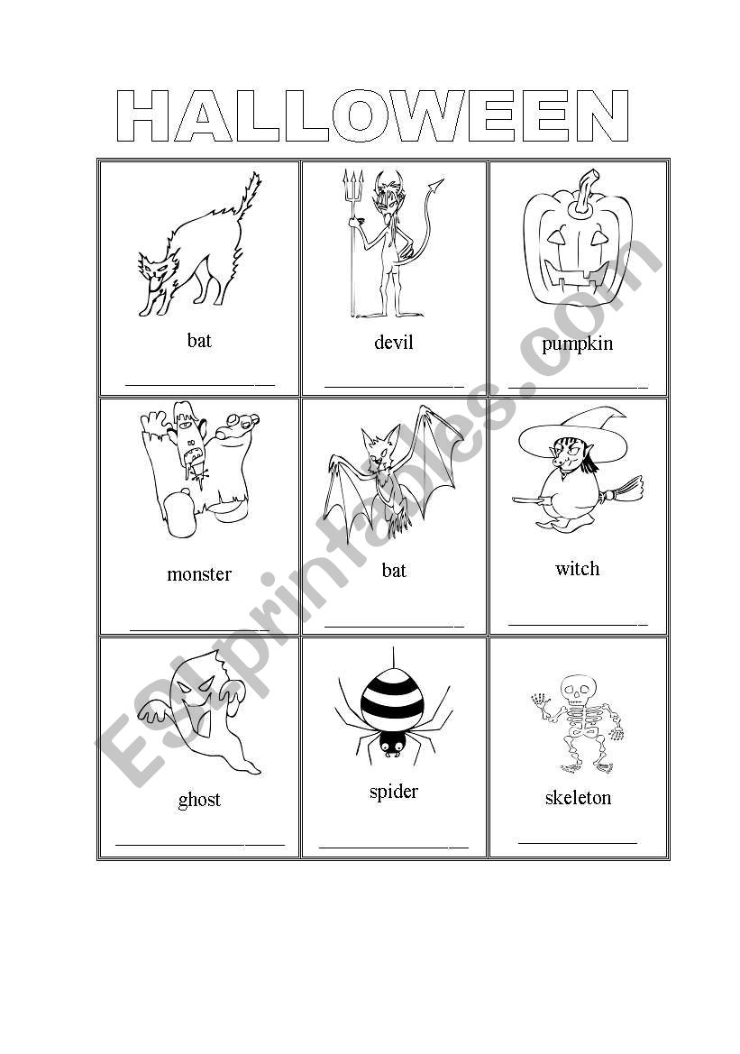 picture dictionary halloween worksheet