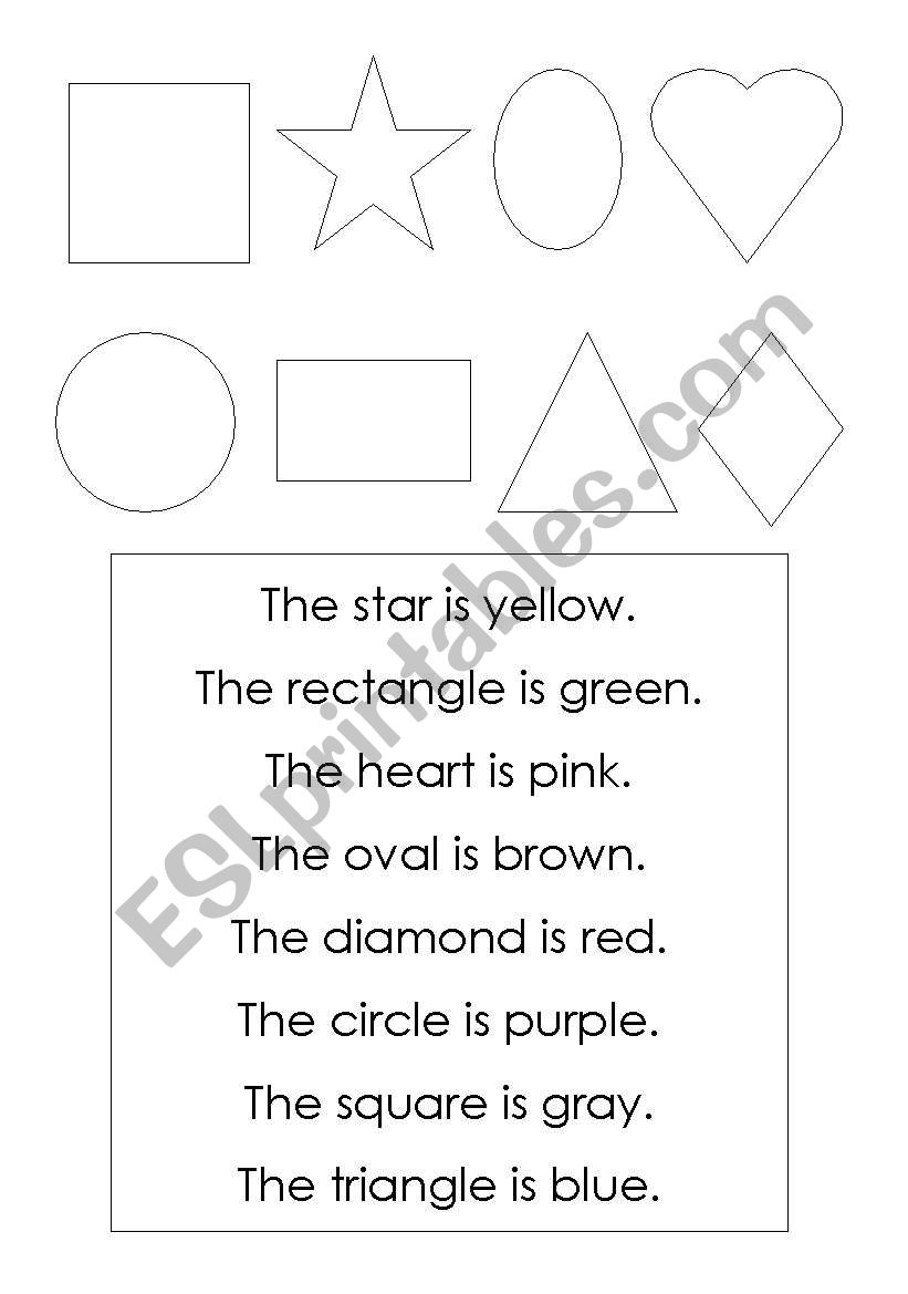 SHAPES AND COLORS worksheet