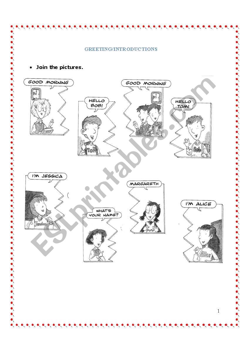 Greeting/Introductions worksheet