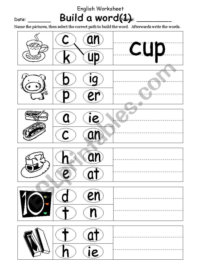 build a word worksheet