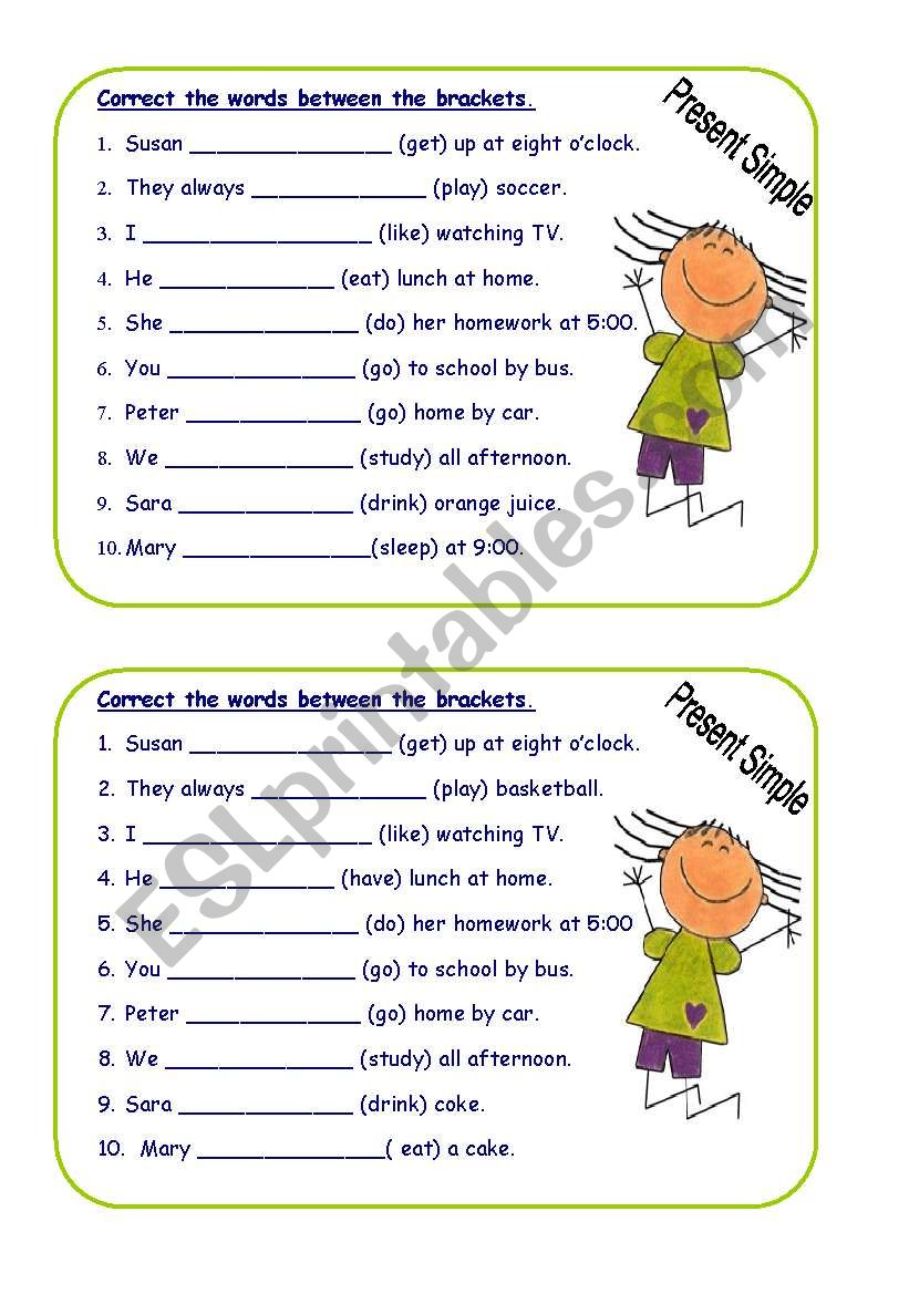 simple present worksheet