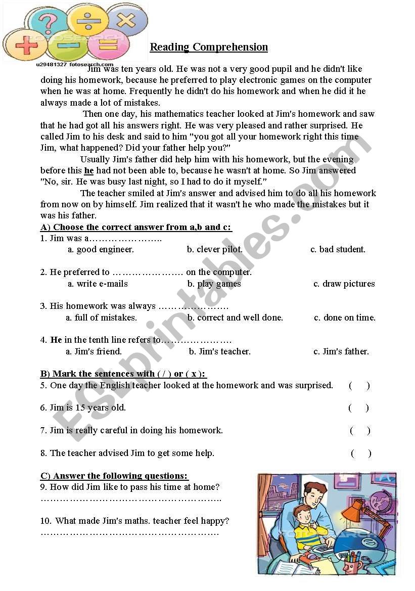 JimÂ´s Homework worksheet