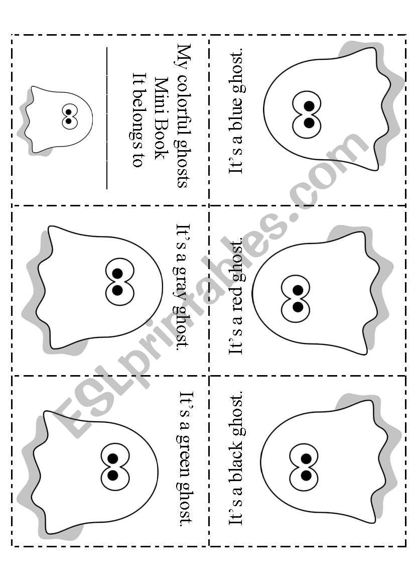 My colorful Ghosts Mini Book worksheet