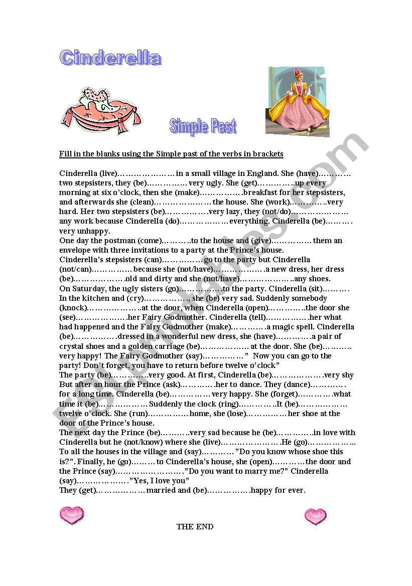 Cinderella Past Simple worksheet