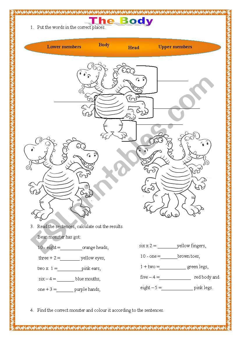 Body worksheet