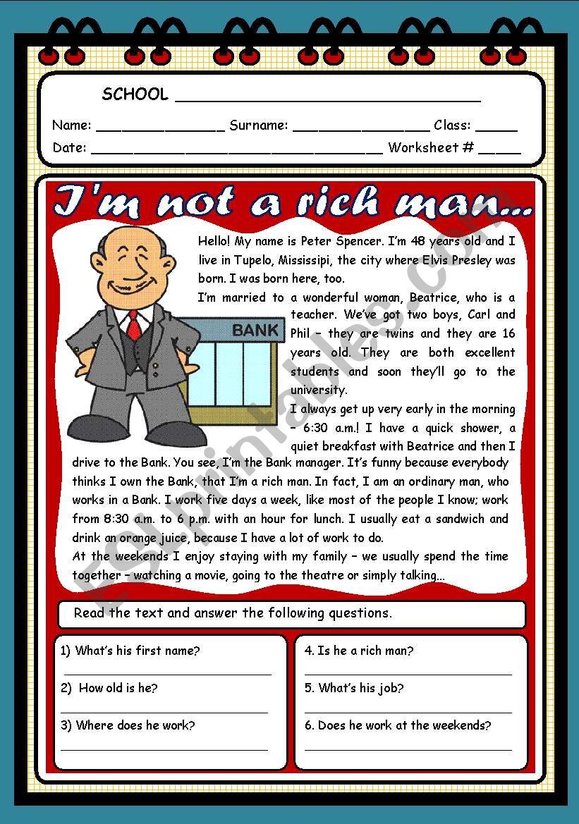 IM NOT A RICH MAN ... ( 2 PAGES )