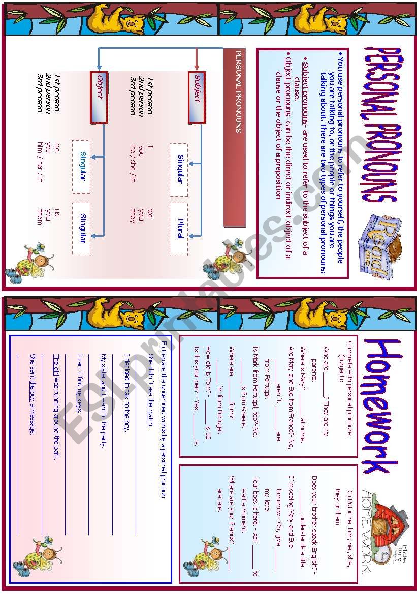 PERSONAL PRONOUNS worksheet